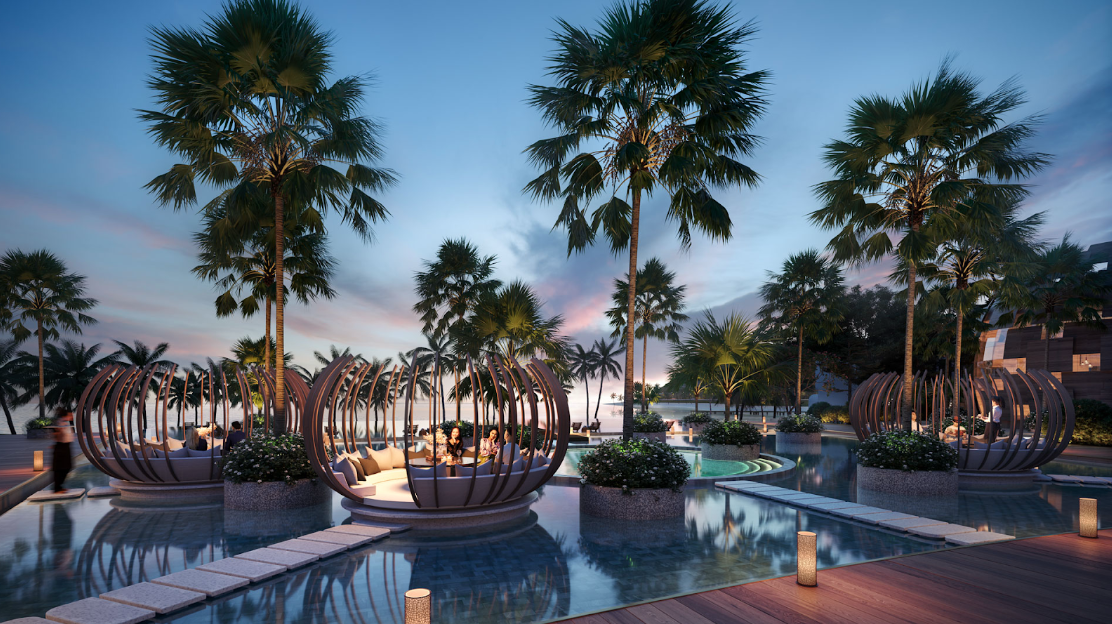 Khu bể bơi nghỉ dưỡng tại Mey Retreat Bãi Lữ – Không gian tái tạo năng lượng giữa thiên nhiên nguyên bản